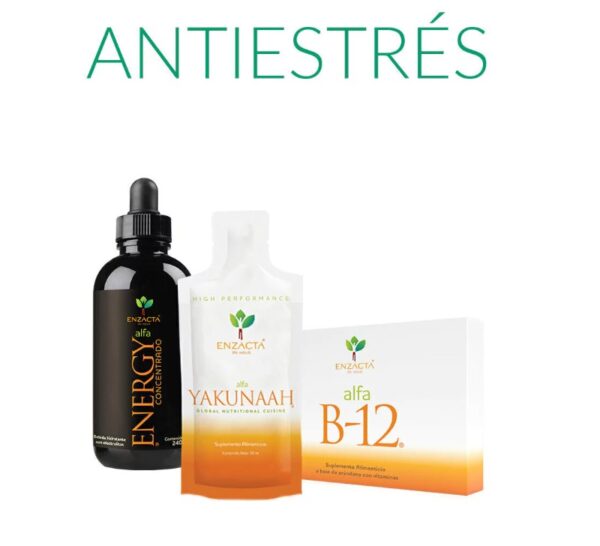 Kit manejo estrés ENZACTA Solo Originals - Energy Yakunaah B-12 suplementos naturales relajación México