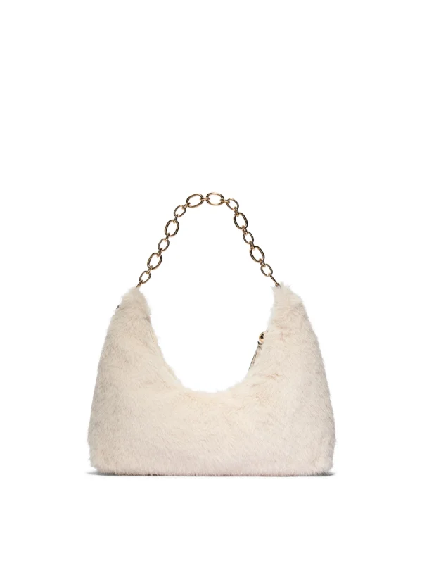 Bolsa De Hombro Para Dama De Peluche Con Cadena Dorada